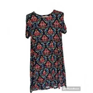 LOFT Floral Jersey Swing Dress